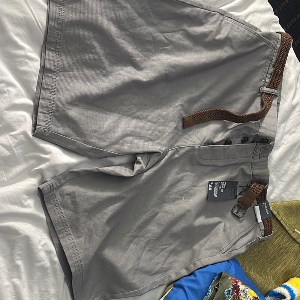 Denim&Co Gray Shorts with Brown Accents